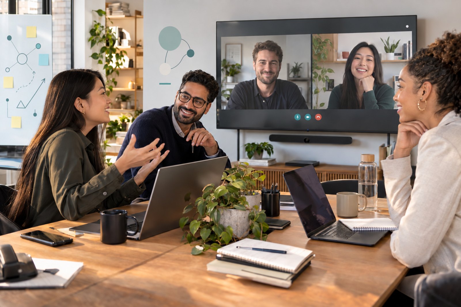 Lotsenteam im Meeting mit Kolleginnen und Kollegen per Videocall